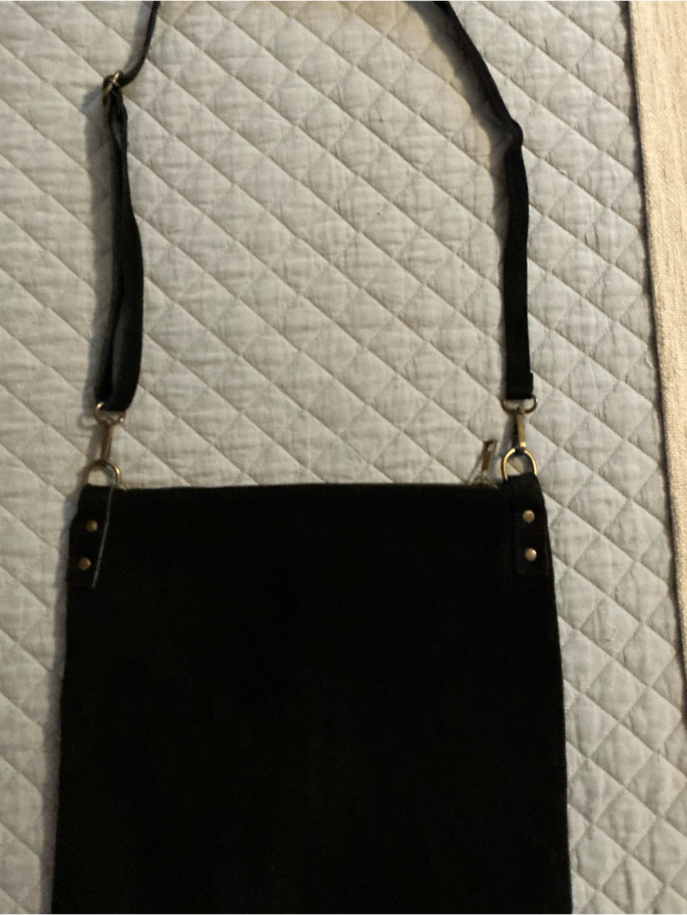 Handmade Classic Black Women’s Crossbody Messenger Bag